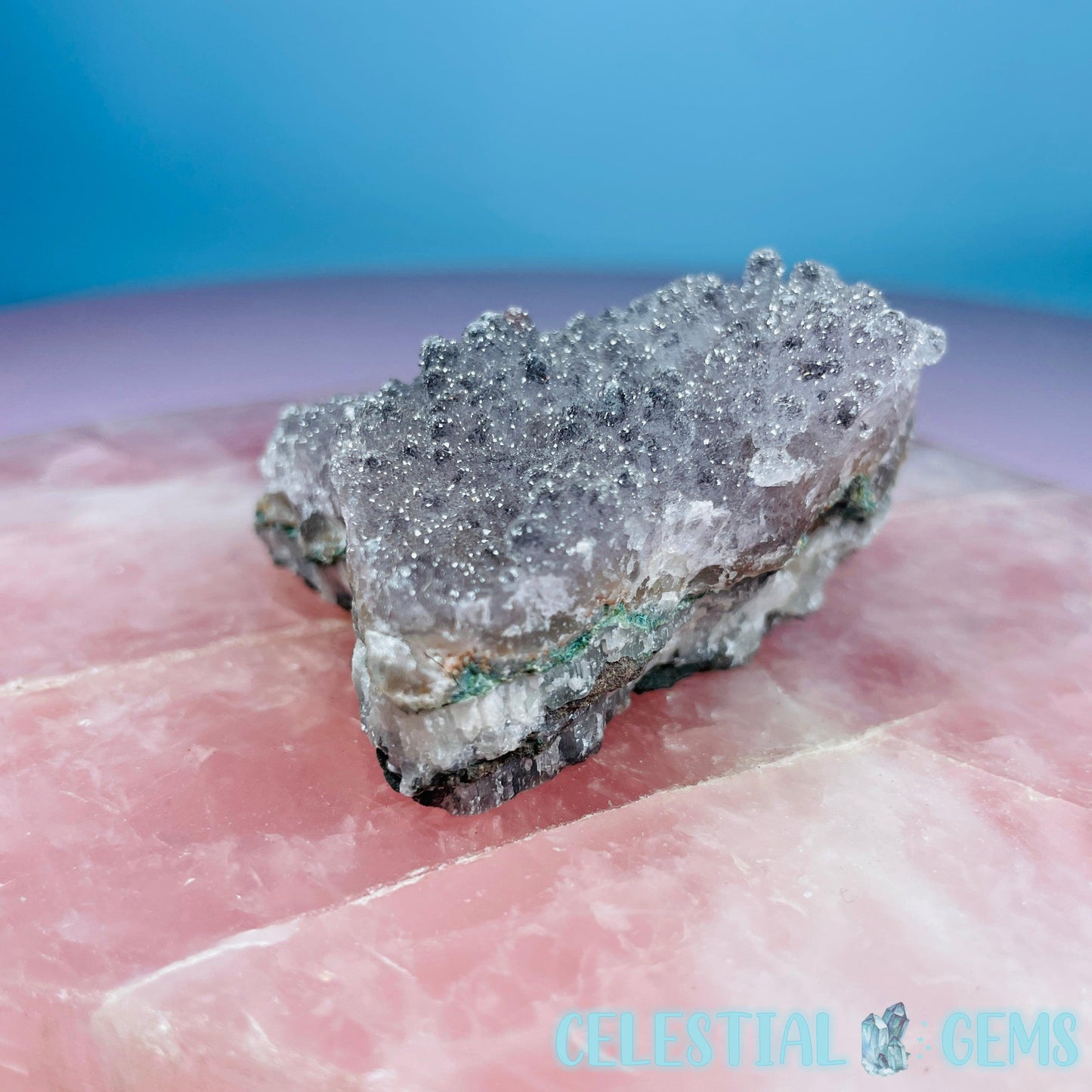 Sugar Amethyst with Chalcedony Small Cluster (Video)