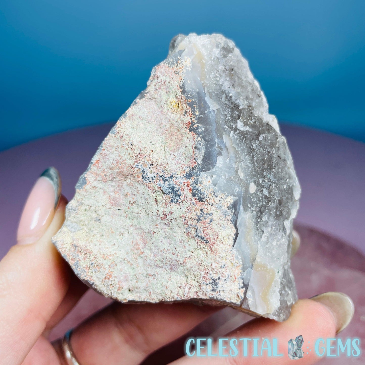 Sugar Quartz with Chalcedony Small Cluster (Video)