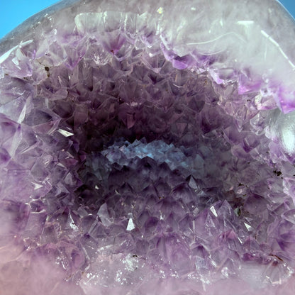 High Grade Amethyst + Agate Geode Skull Extra Large Carving (Video)