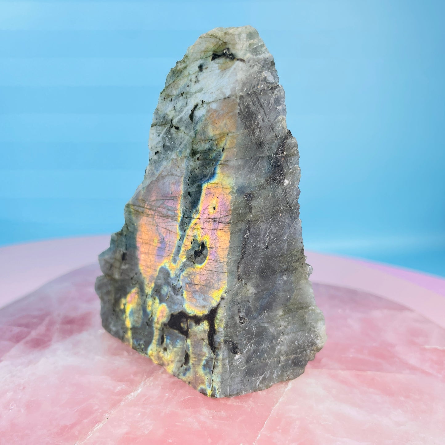 Rainbow Labradorite Small Semi-Polished Slab Piece (Video)