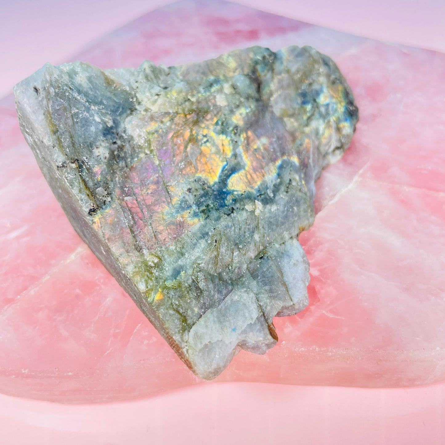 Rainbow Labradorite Small Semi-Polished Slab Piece (Video)