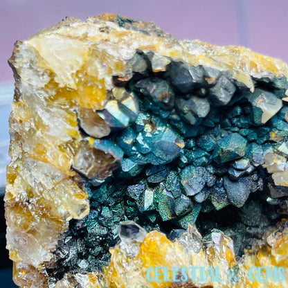 Rainbow Goethite on Quartz Small Specimen in Box