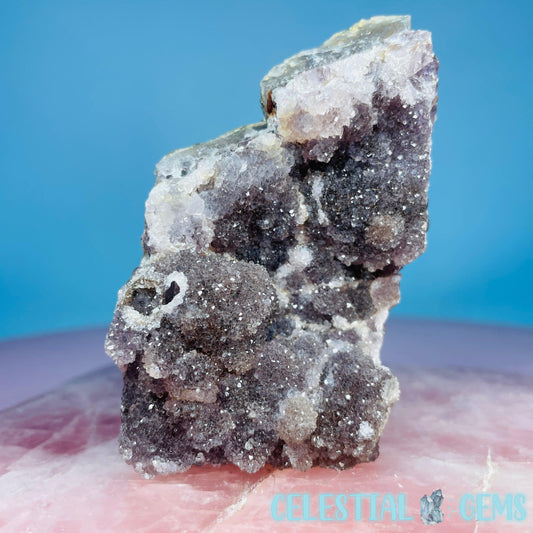 Sugar Amethyst with Chalcedony Small Cluster (Video)