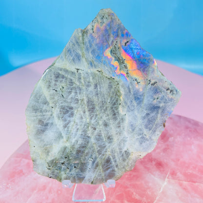 Rainbow Labradorite Small Semi-Polished Slab Piece (Video)