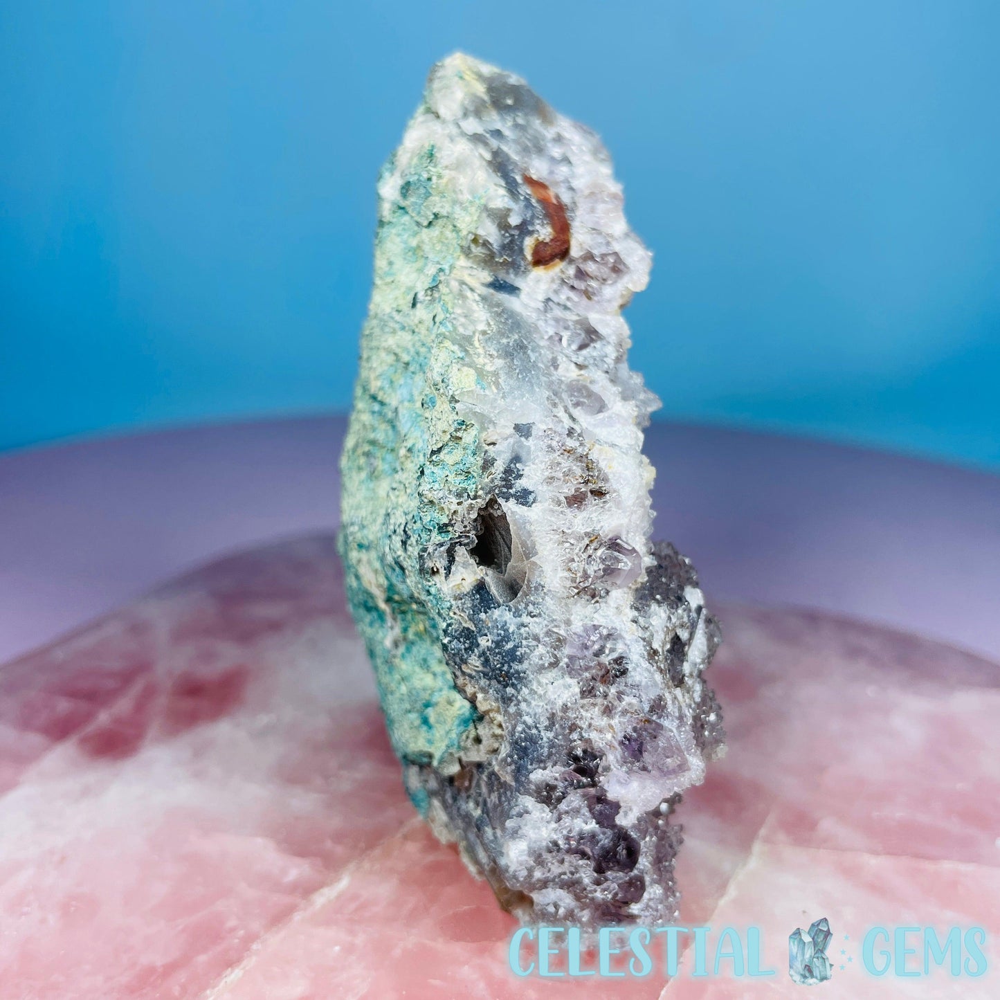 Sugar Amethyst with Chalcedony Small Cluster (Video)