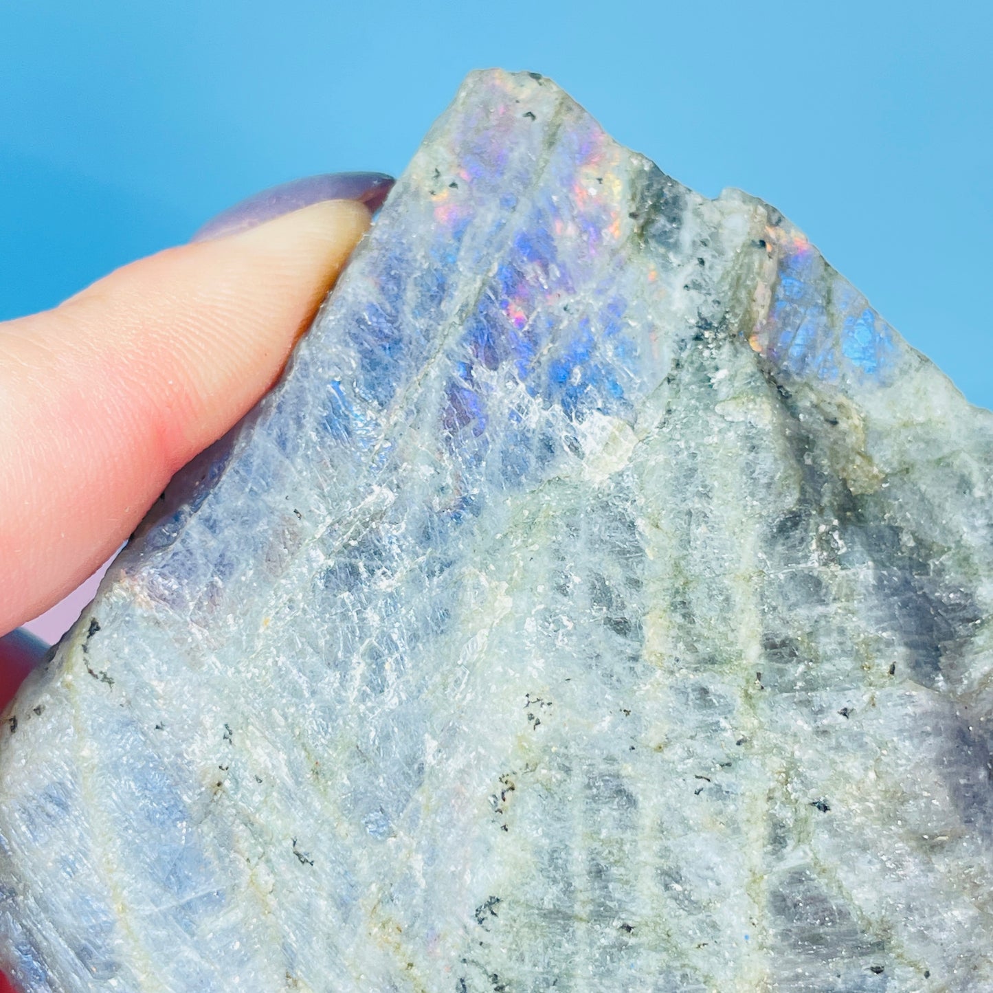Rainbow Labradorite Small Semi-Polished Slab Piece (Video)