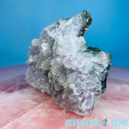 Sugar Amethyst with Chalcedony Small Cluster (Video)