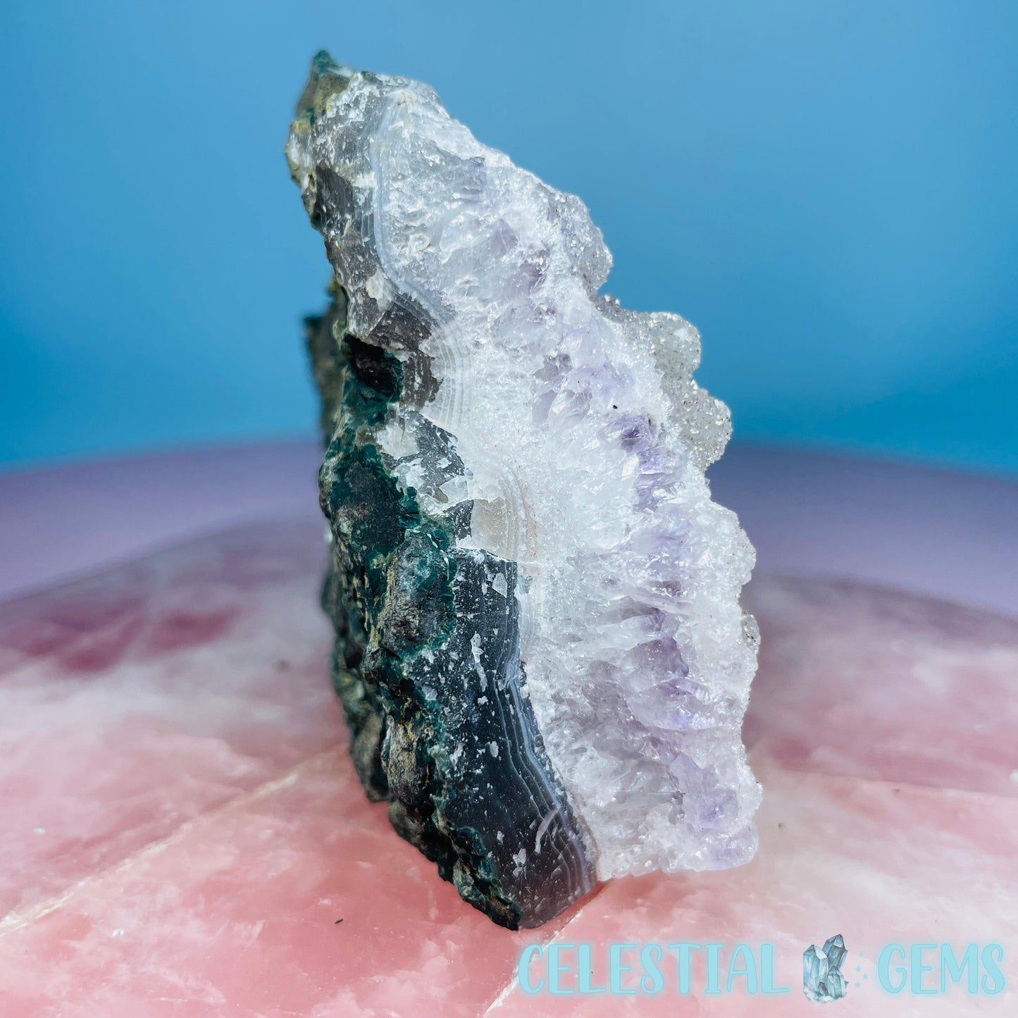 Sugar Amethyst with Chalcedony Small Cluster (Video)
