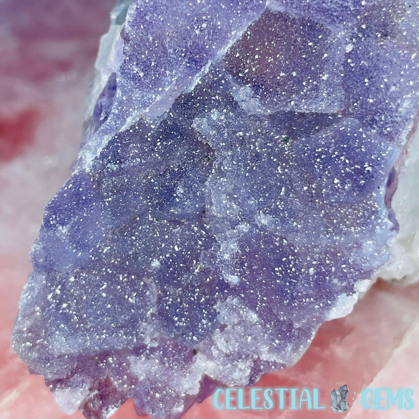 Sugar Amethyst with Chalcedony Small Cluster (Video)