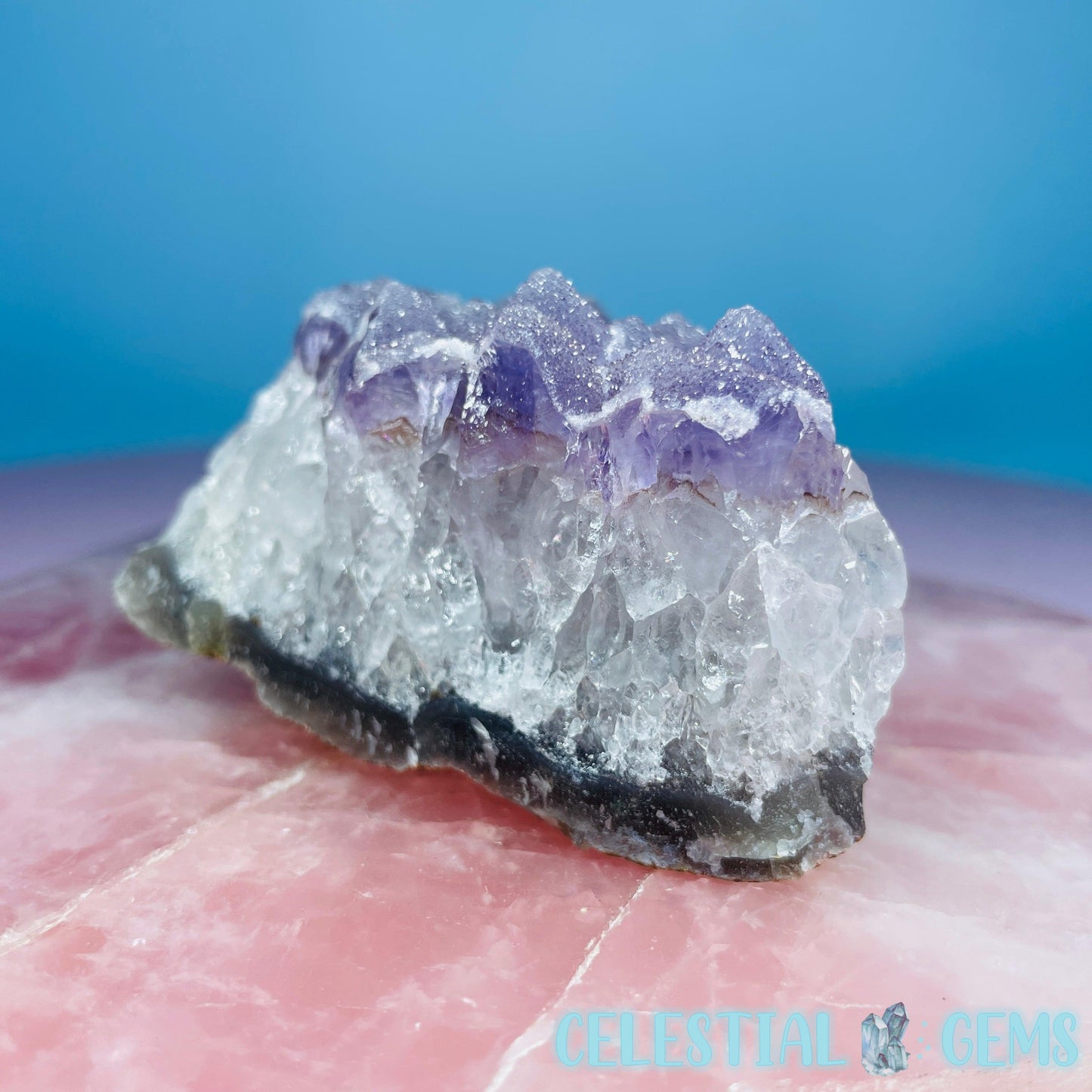 Sugar Amethyst with Chalcedony Small Cluster (Video)