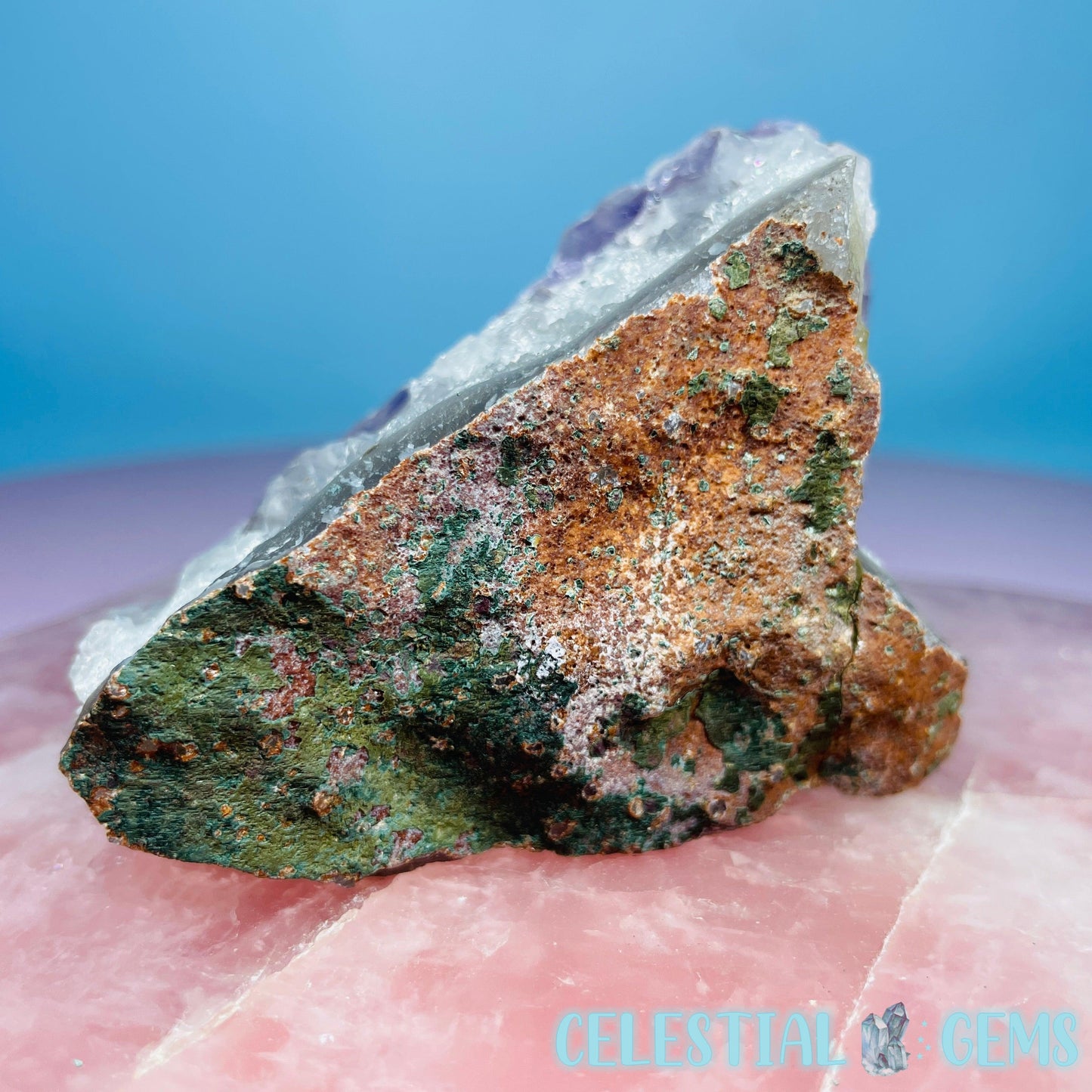 Sugar Amethyst with Chalcedony Small Cluster (Video)