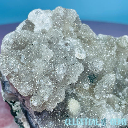 Sugar Amethyst with Chalcedony + Calcite Medium Cluster (Video)