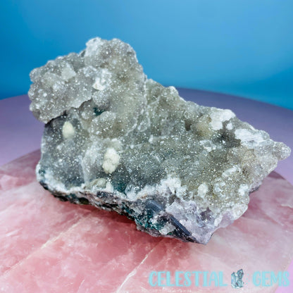 Sugar Amethyst with Chalcedony + Calcite Medium Cluster (Video)