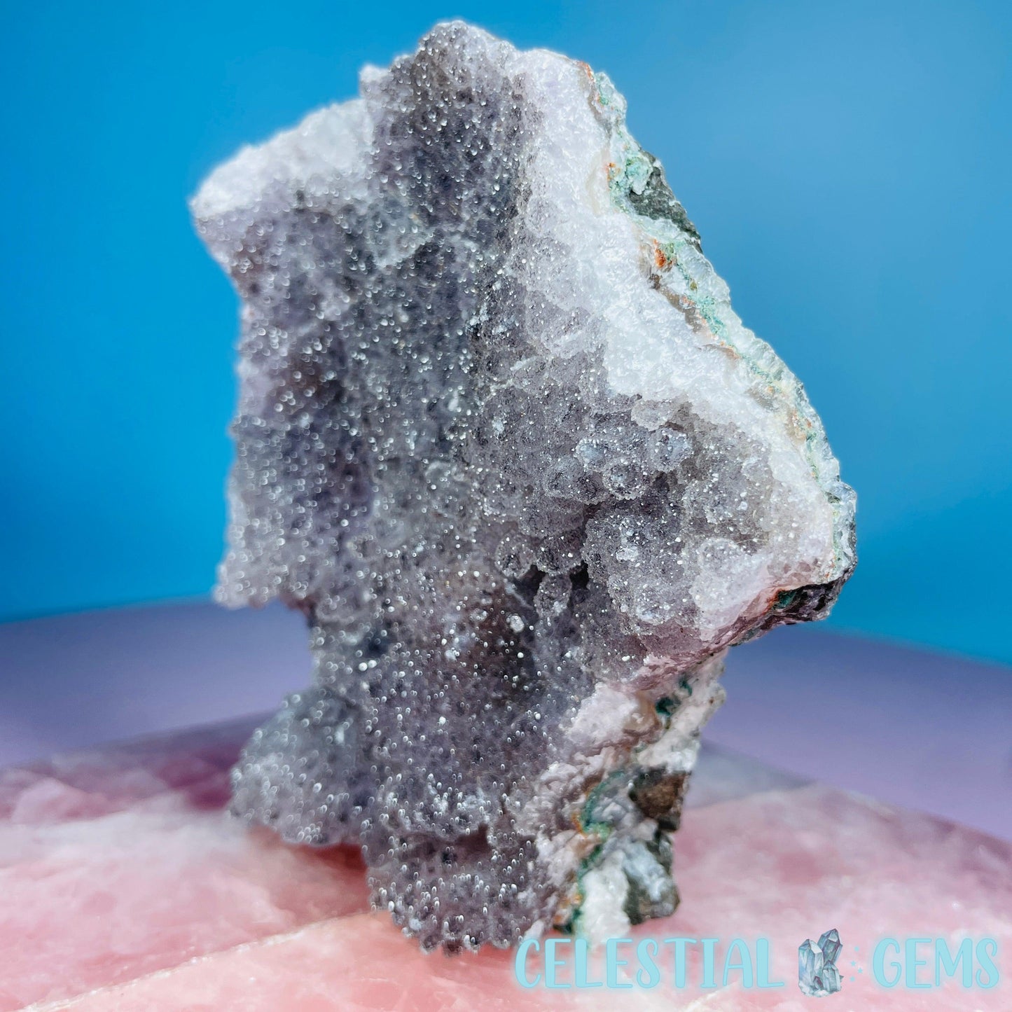 Sugar Amethyst with Chalcedony Medium Cluster (Video)