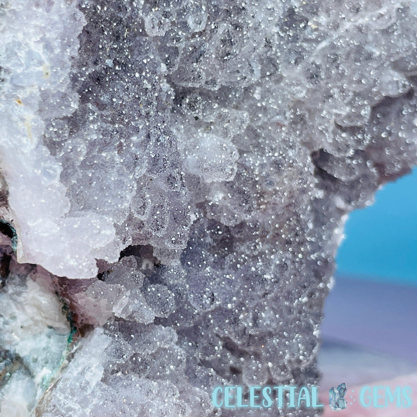 Sugar Amethyst with Chalcedony Medium Cluster (Video)