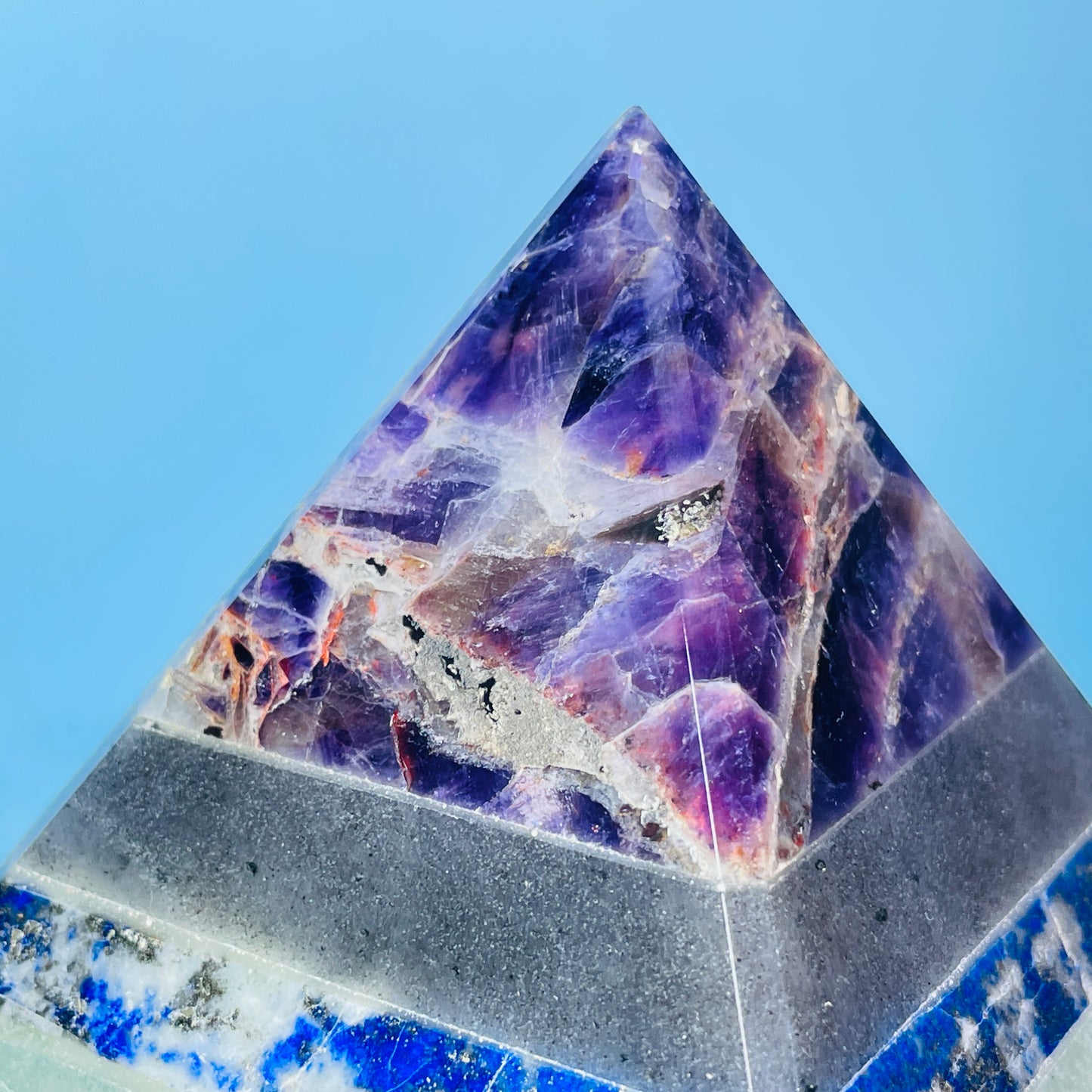 7 Chakra Crystal Large Pyramid 1.6kg