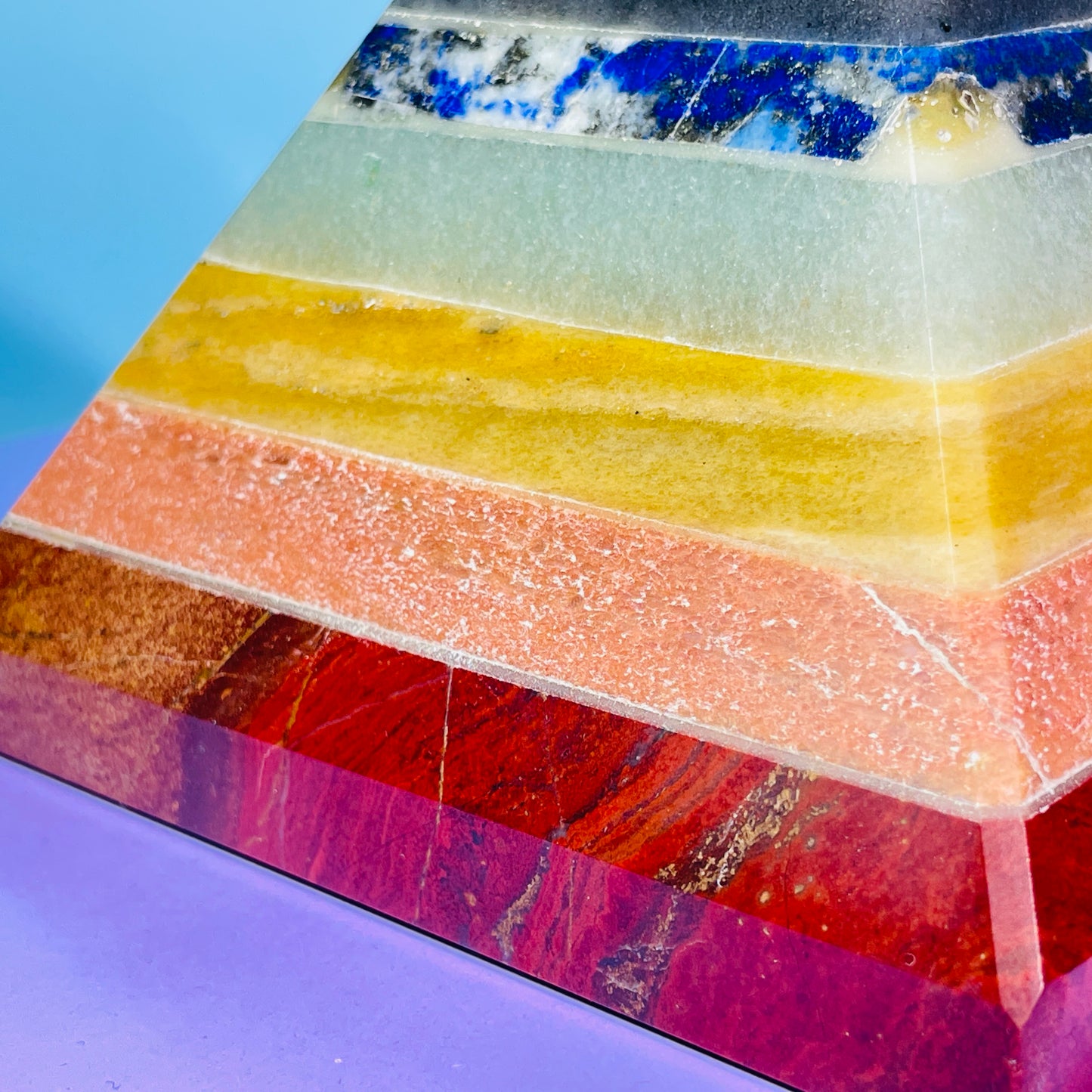 7 Chakra Crystal Large Pyramid 1.6kg