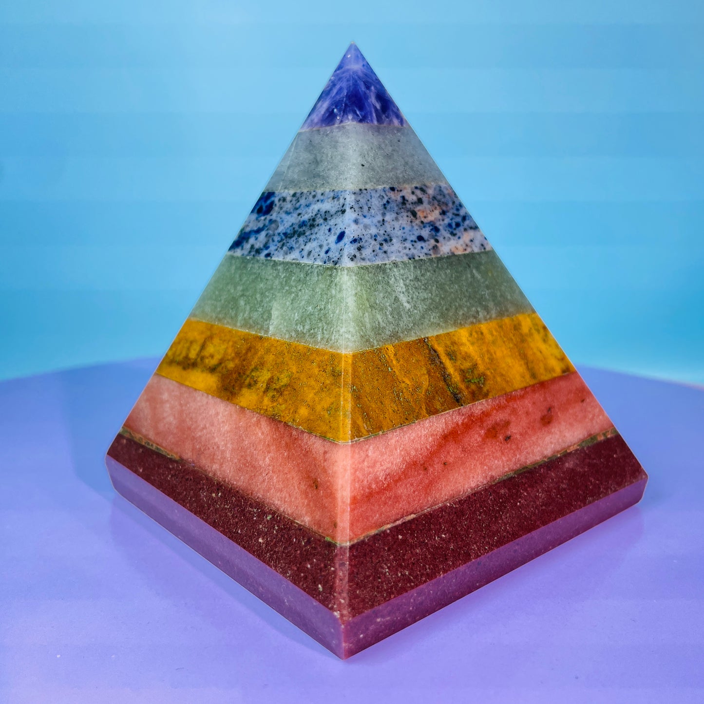7 Chakra Crystal Medium Pyramid