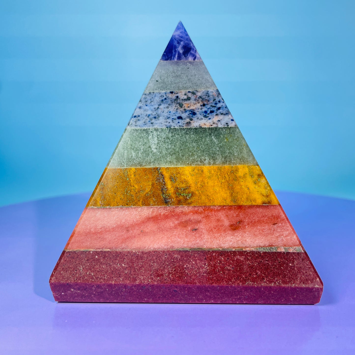 7 Chakra Crystal Medium Pyramid