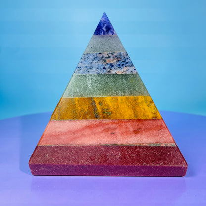 7 Chakra Crystal Medium Pyramid