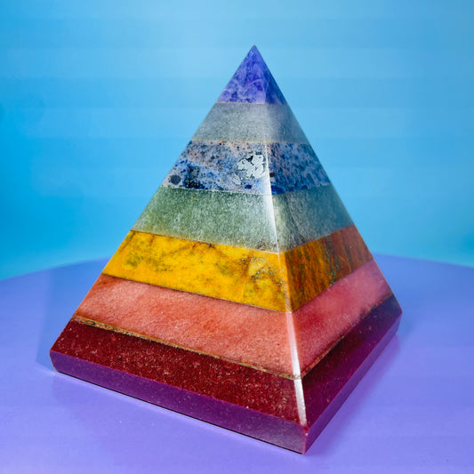 7 Chakra Crystal Medium Pyramid
