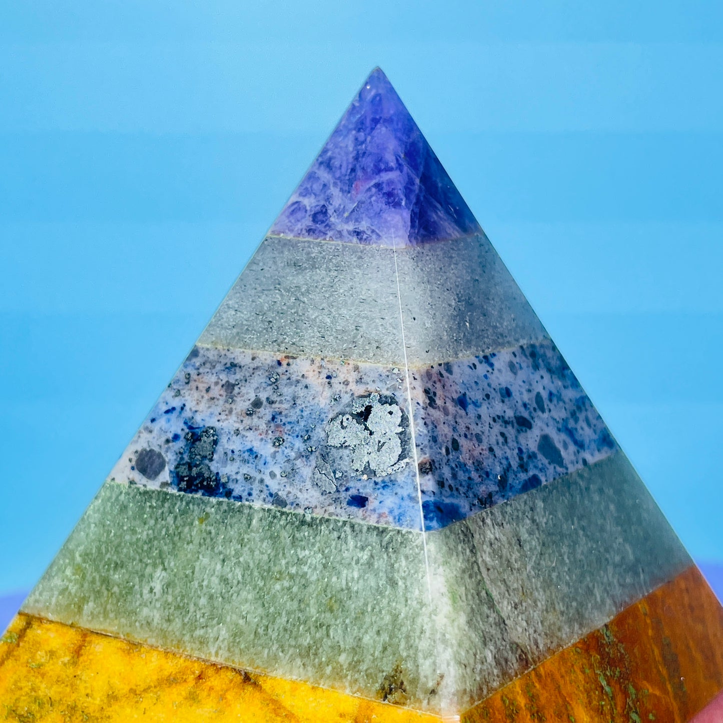 7 Chakra Crystal Medium Pyramid