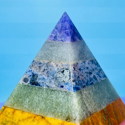 7 Chakra Crystal Medium Pyramid