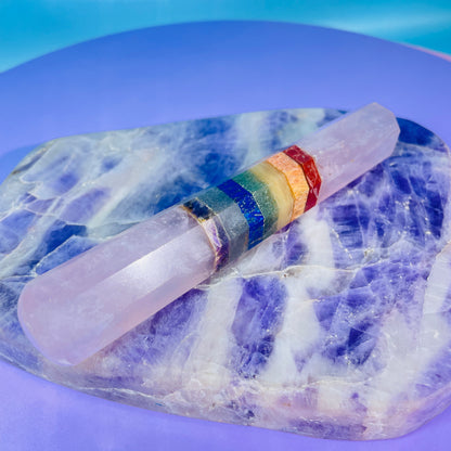 7 Chakra Crystal Wand - Rose Quartz