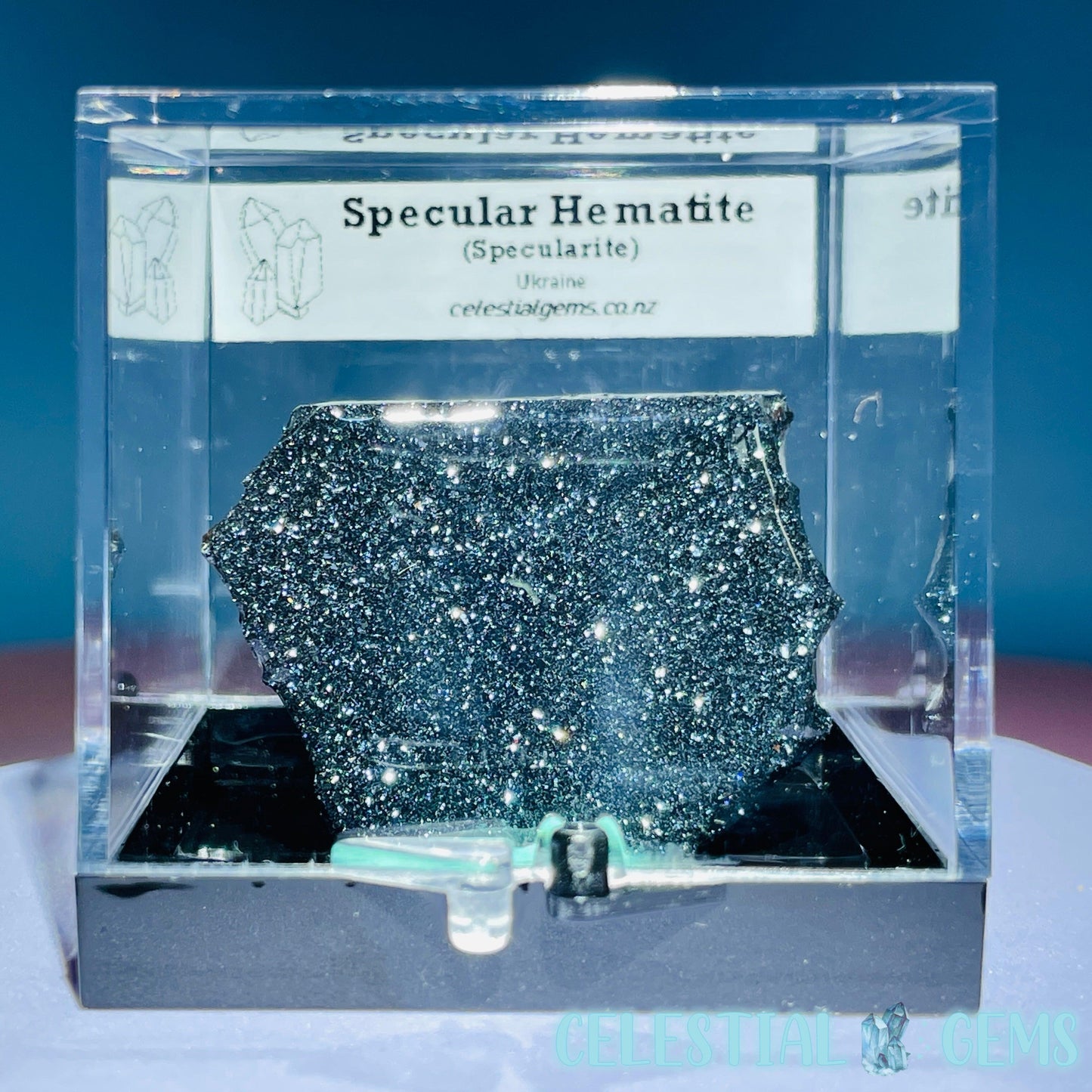 Rare Specular Hematite (Specularite) Slab Small Specimen in Box