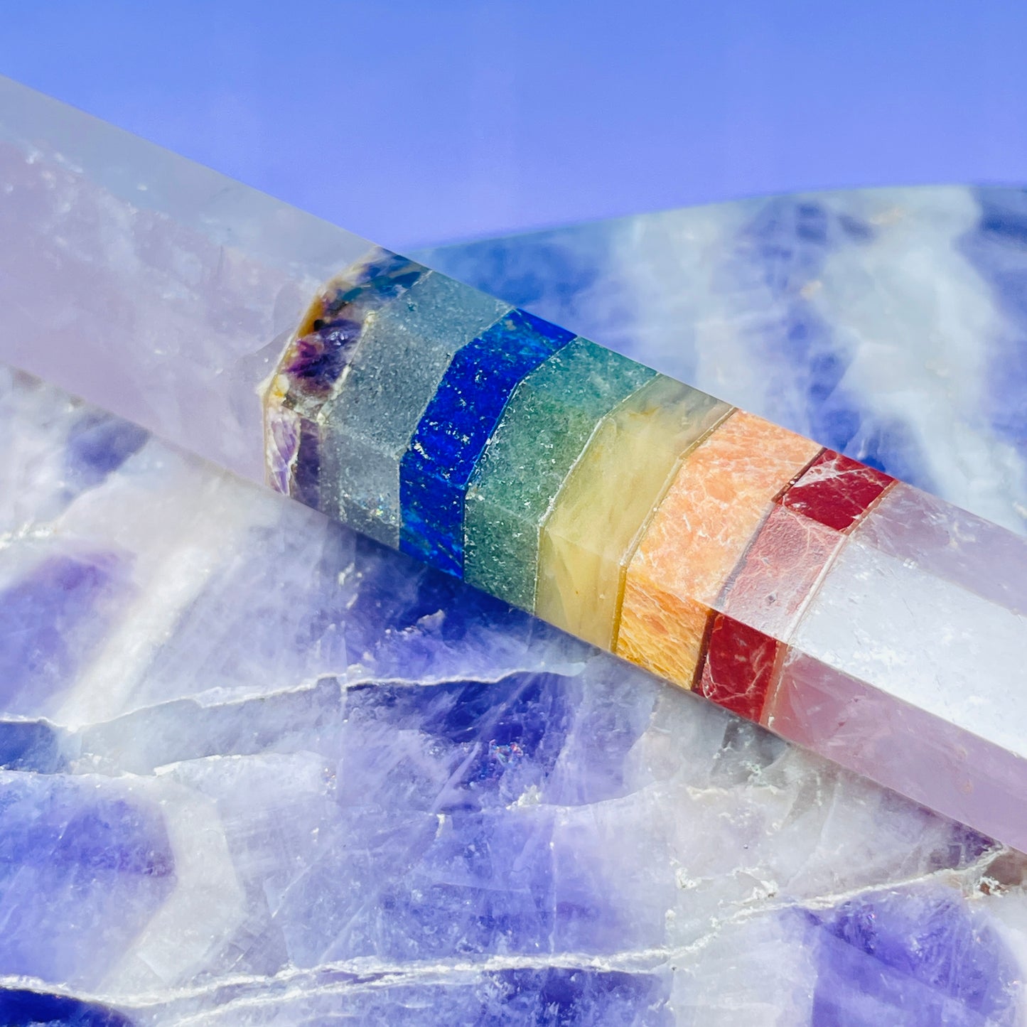 7 Chakra Crystal Wand - Rose Quartz