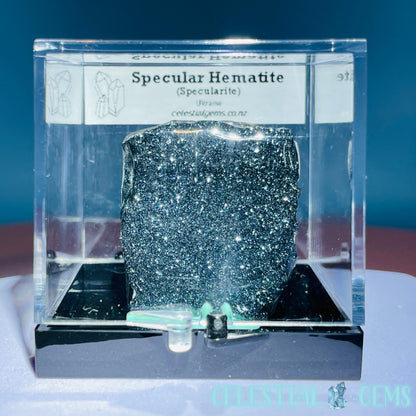 Rare Specular Hematite (Specularite) Slab Small Specimen in Box