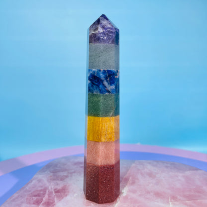 7 Chakra Crystal Tower (CHIPPED)