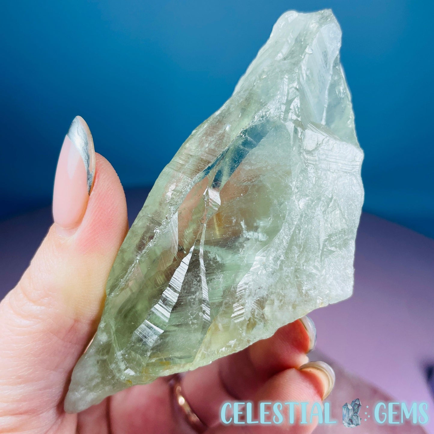 Prasiolite (Green Quartz) Raw Medium Point Specimen