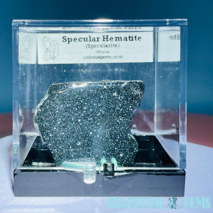 Rare Specular Hematite (Specularite) Slab Small Specimen in Box