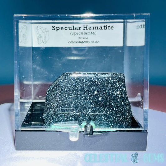 Rare Specular Hematite (Specularite) Slab Small Specimen in Box