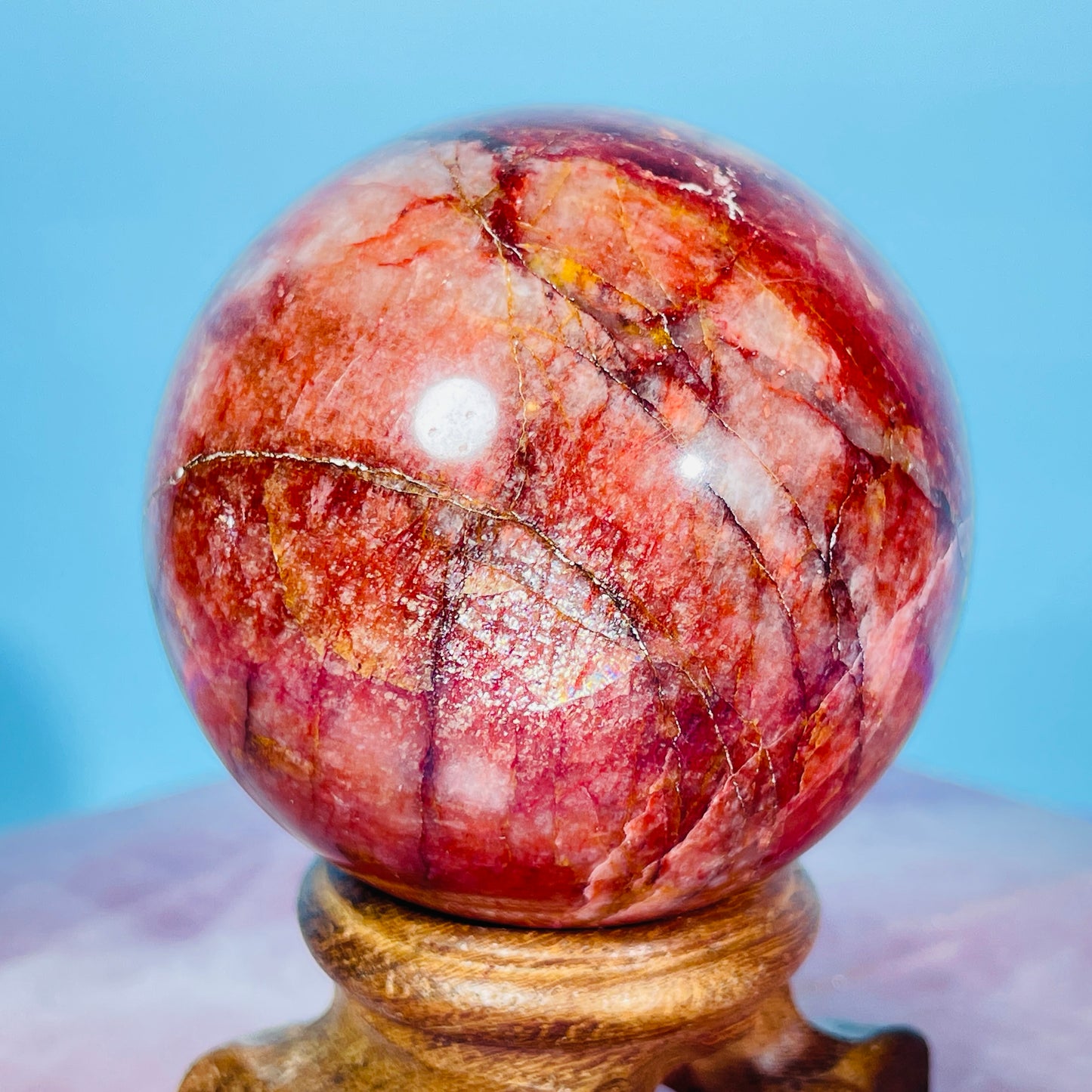 Red Amazonite (Syenite Feldspar) Medium Sphere