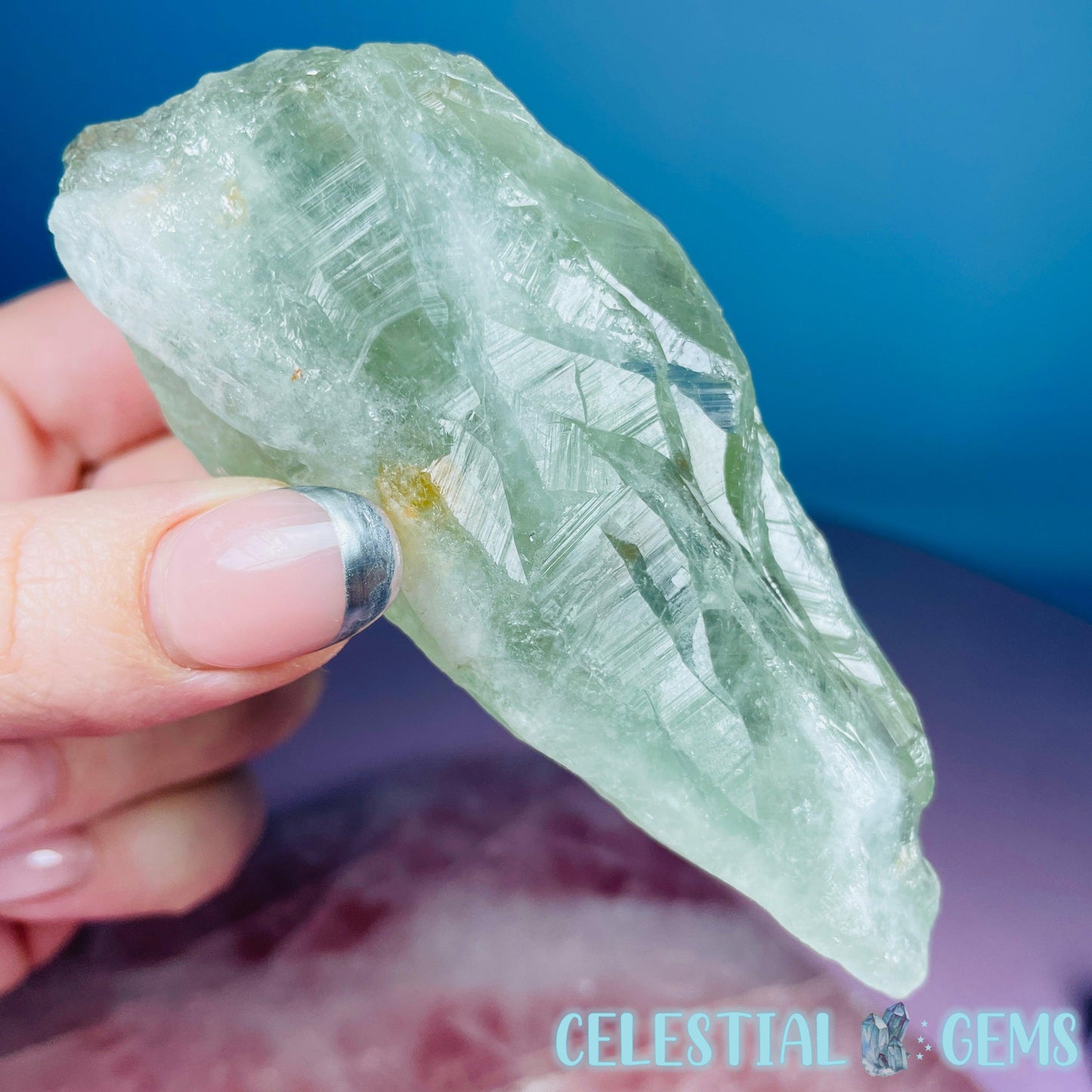 Prasiolite (Green Quartz) Raw Medium Point Specimen