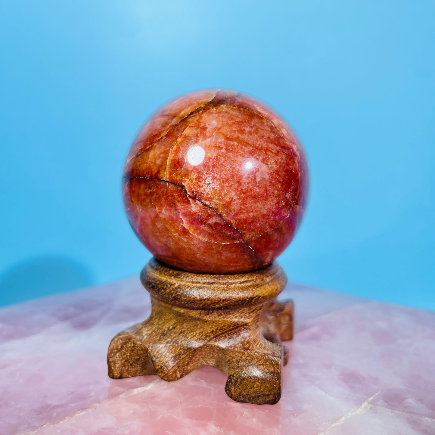 Red Amazonite (Syenite Feldspar) Medium Sphere