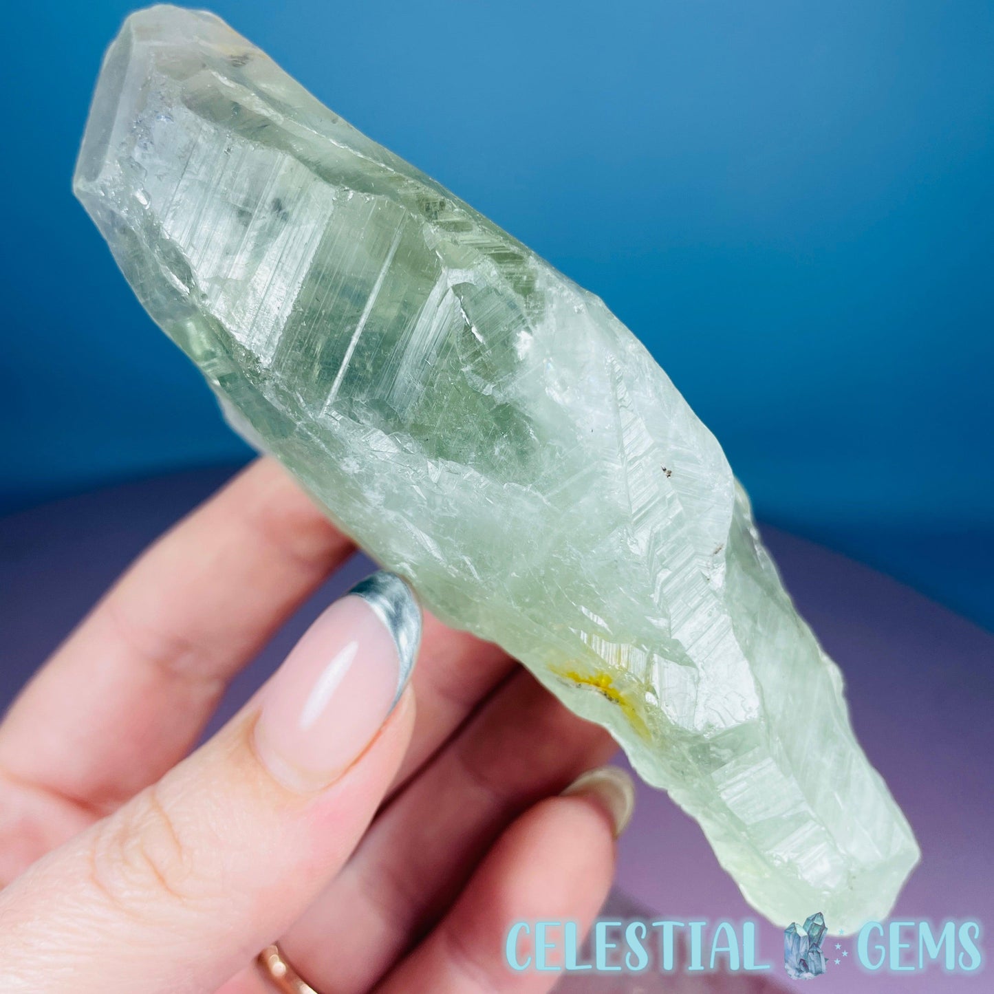 Prasiolite (Green Quartz) Raw Medium Point Specimen
