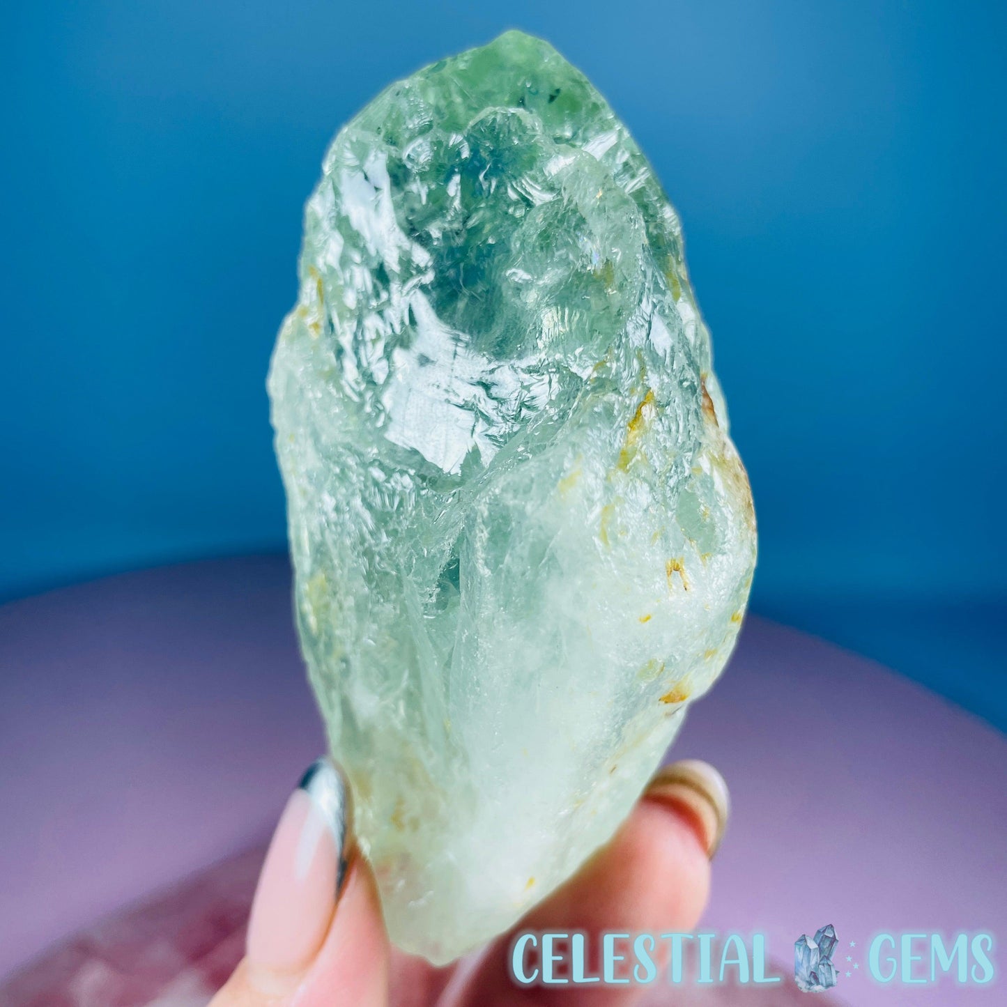 Prasiolite (Green Quartz) Raw Medium Point Specimen