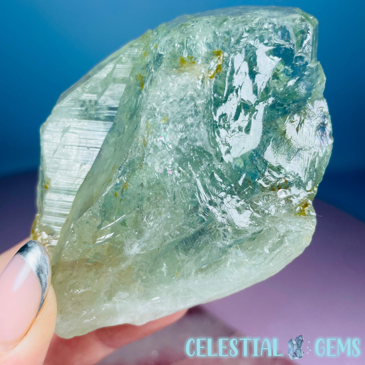 Prasiolite (Green Quartz) Raw Medium Point Specimen