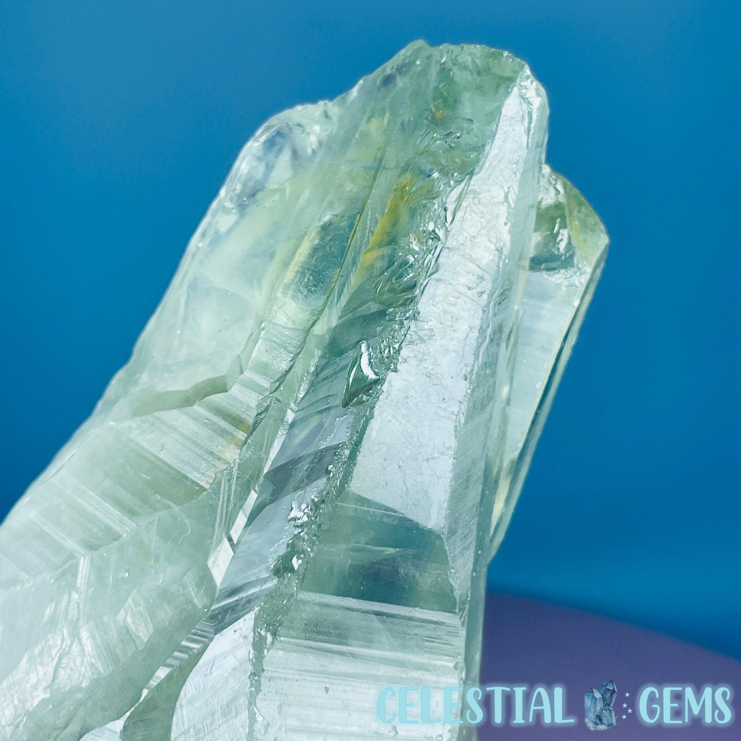 Prasiolite (Green Quartz) Raw Large Point Specimen
