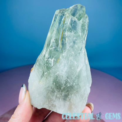 Prasiolite (Green Quartz) Raw Large Point Specimen