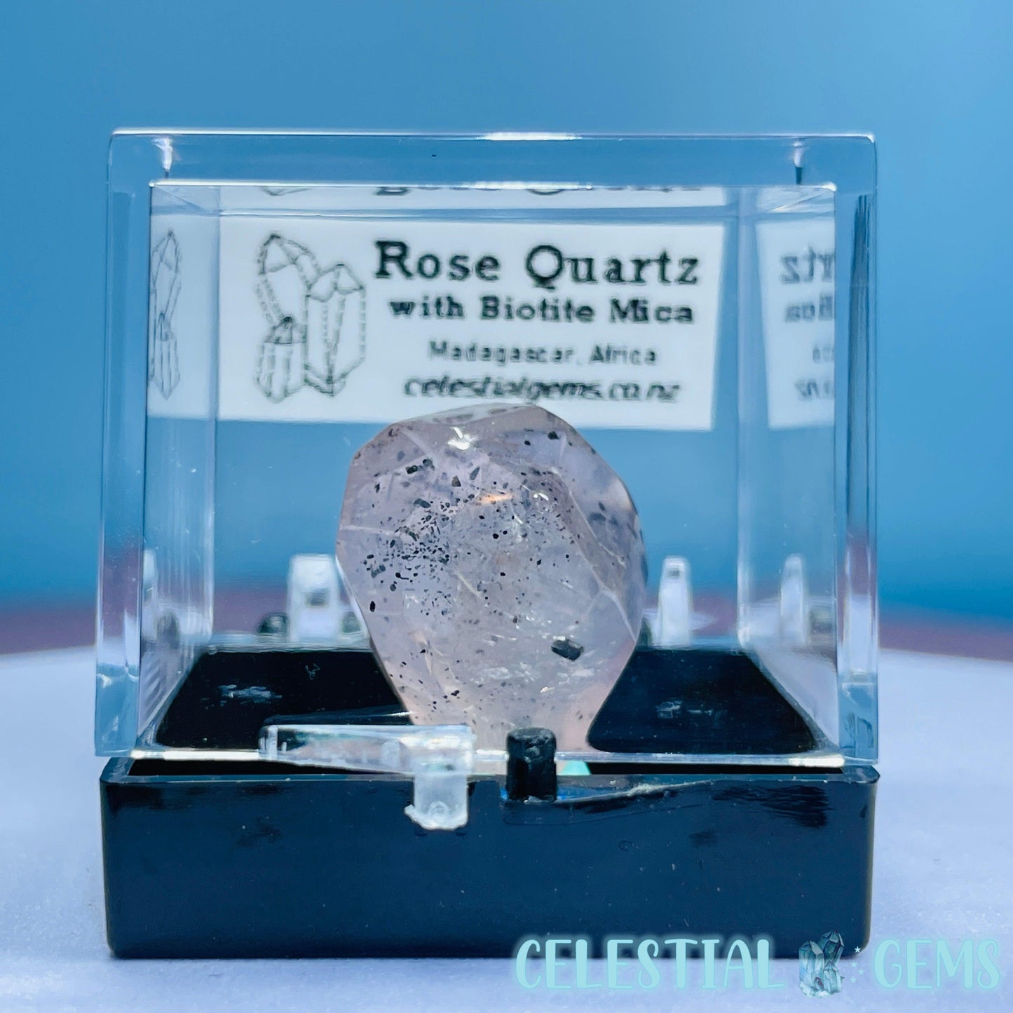 Rose Quartz + Biotite Mica Mini Gemstone Specimen in Box