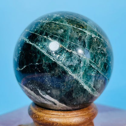 Green Apatite Medium Sphere (Video)