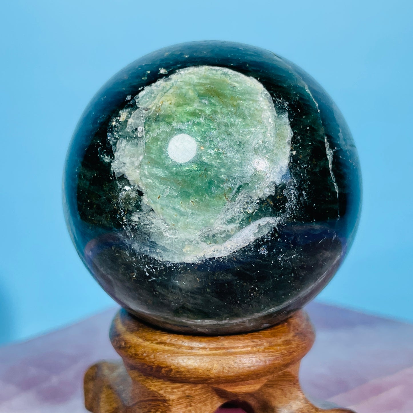 Green Apatite Medium Sphere (Video)