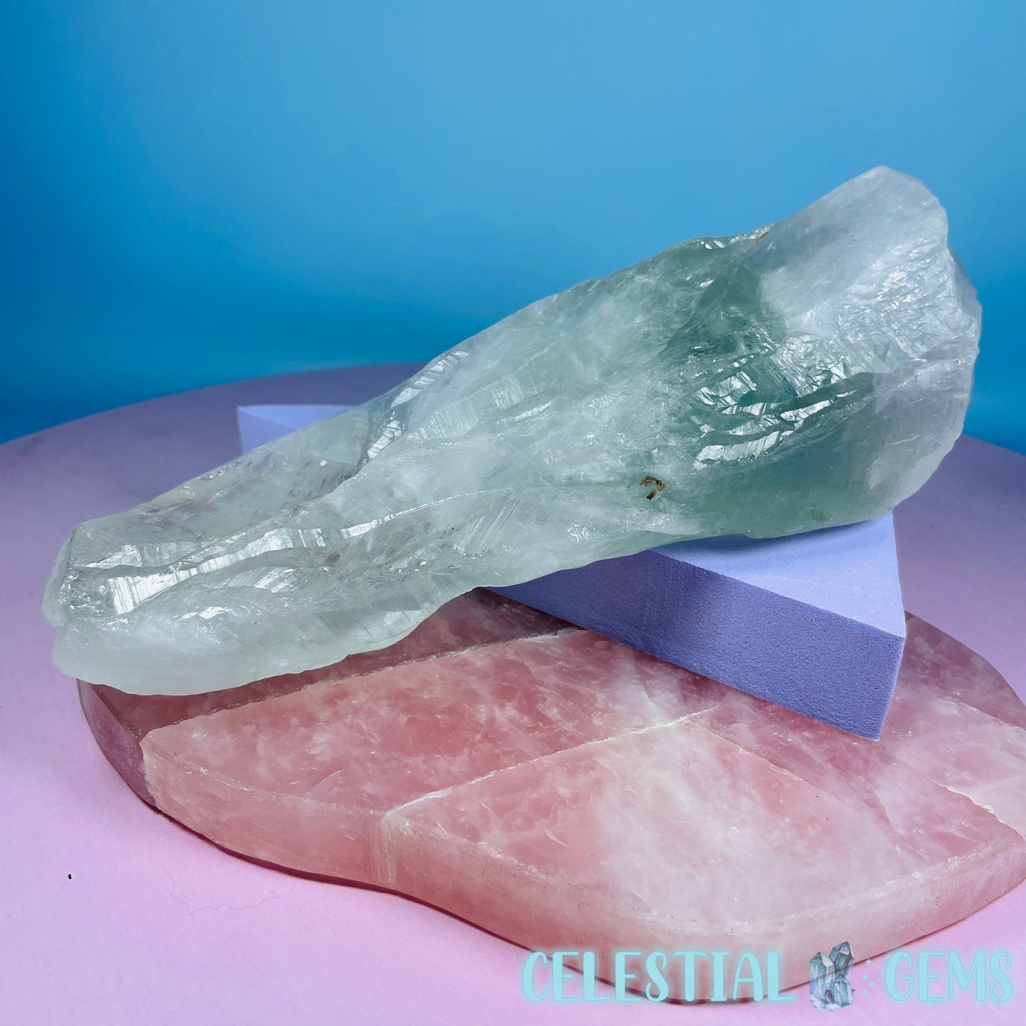 Prasiolite (Green Quartz) Raw XL Point Specimen