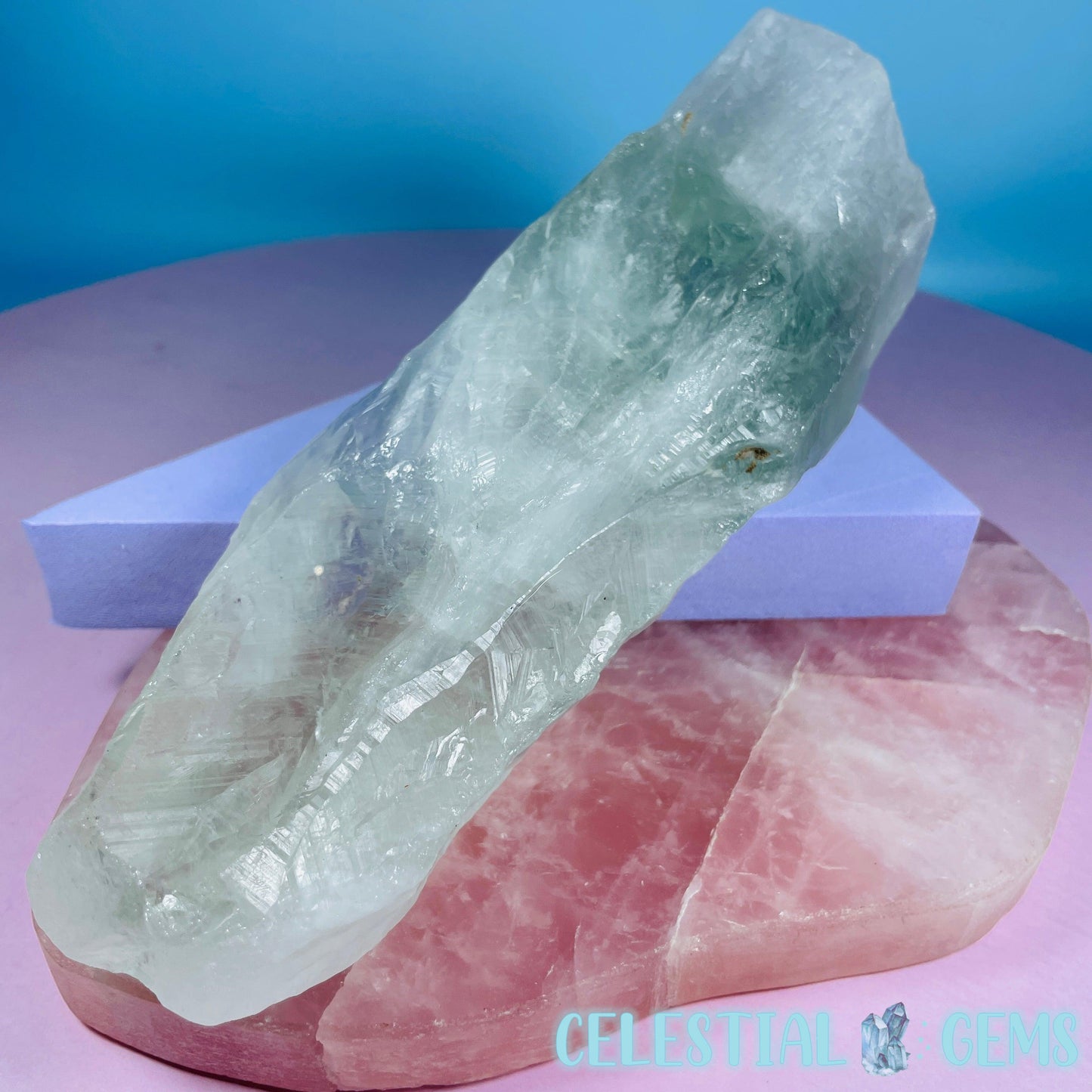 Prasiolite (Green Quartz) Raw XL Point Specimen