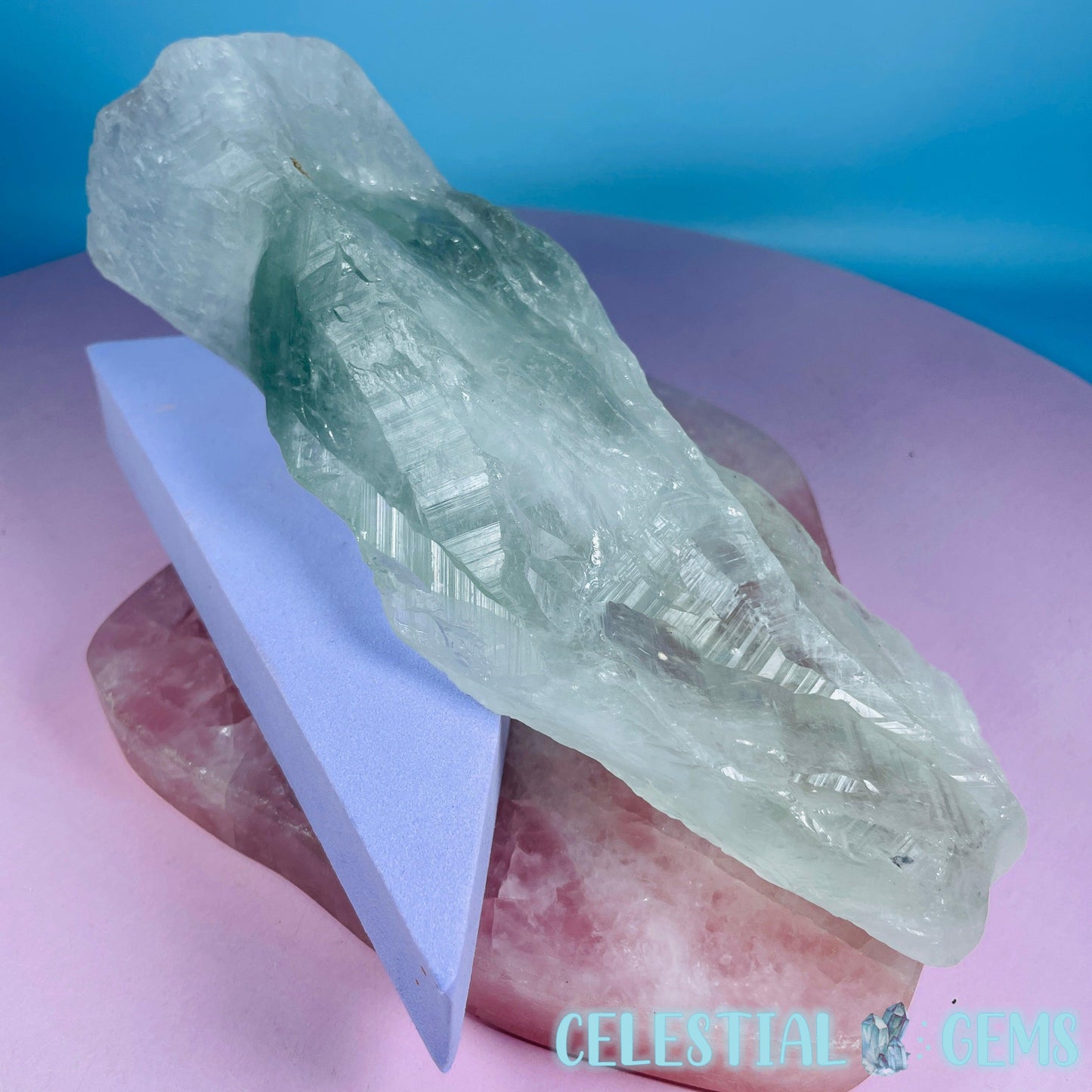 Prasiolite (Green Quartz) Raw XL Point Specimen