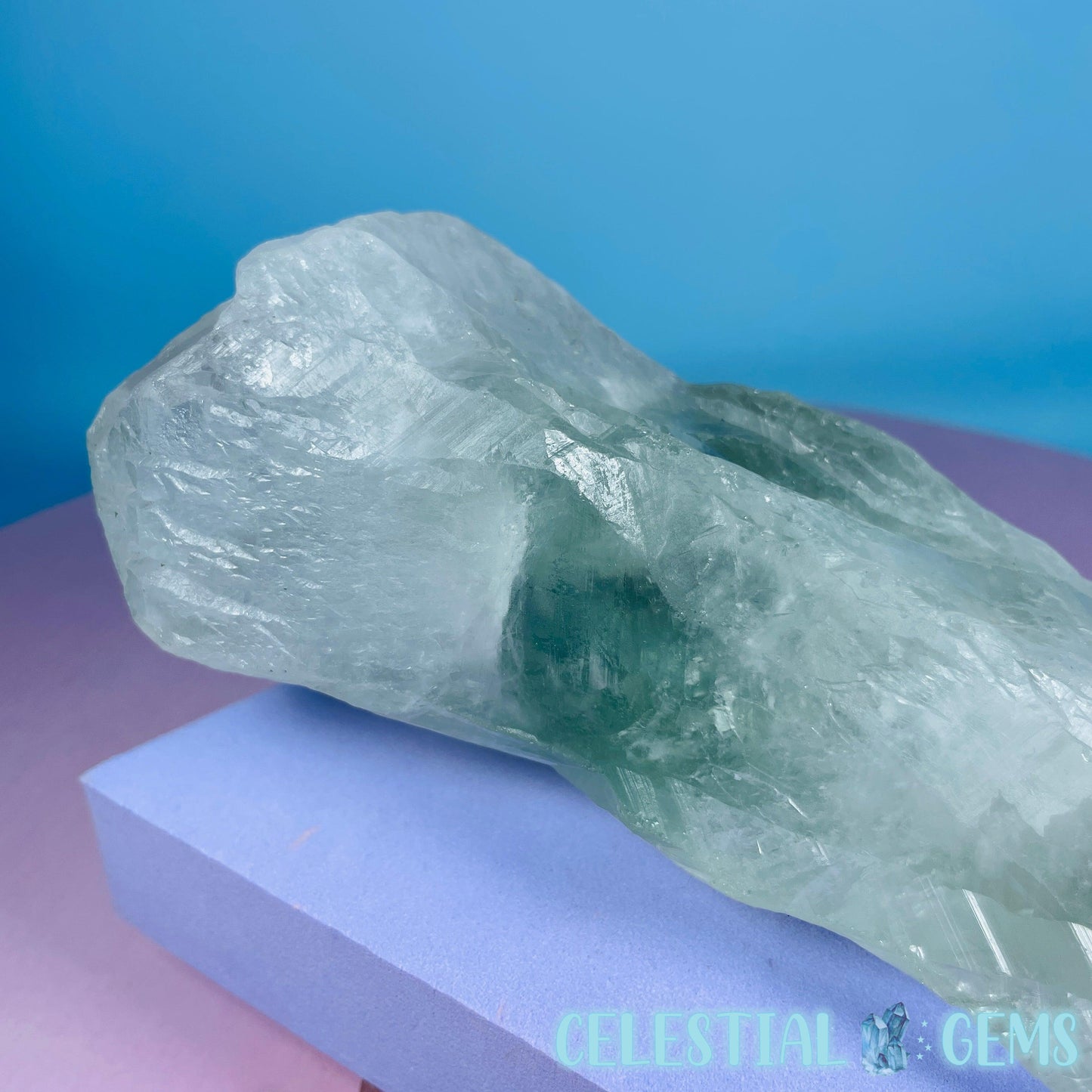 Prasiolite (Green Quartz) Raw XL Point Specimen
